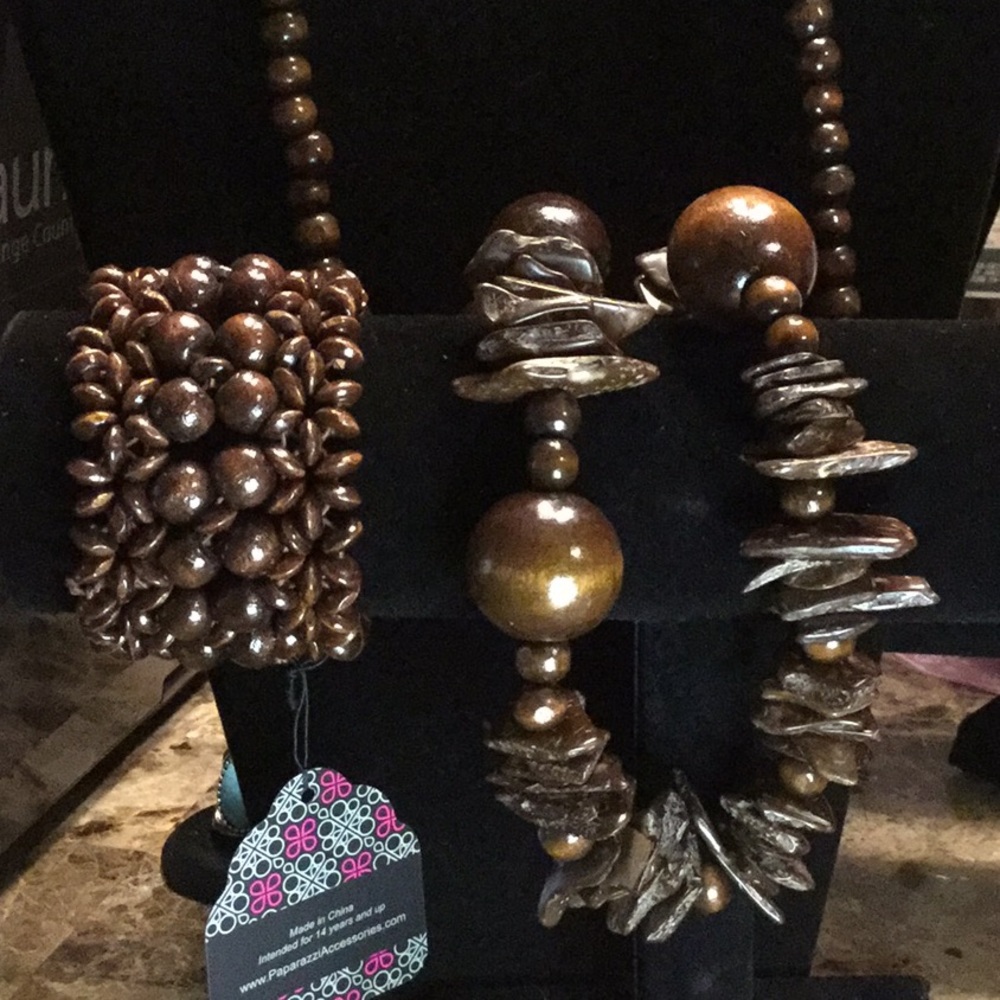 Trio: Brown Wood Beads!